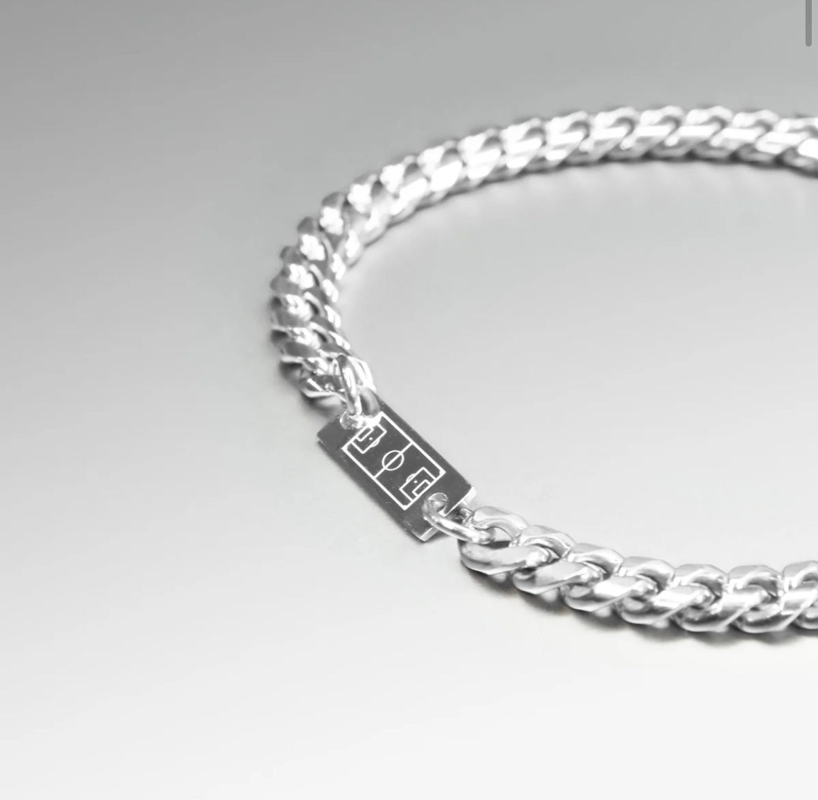 Footy Cuban Link Bracelet — Silver