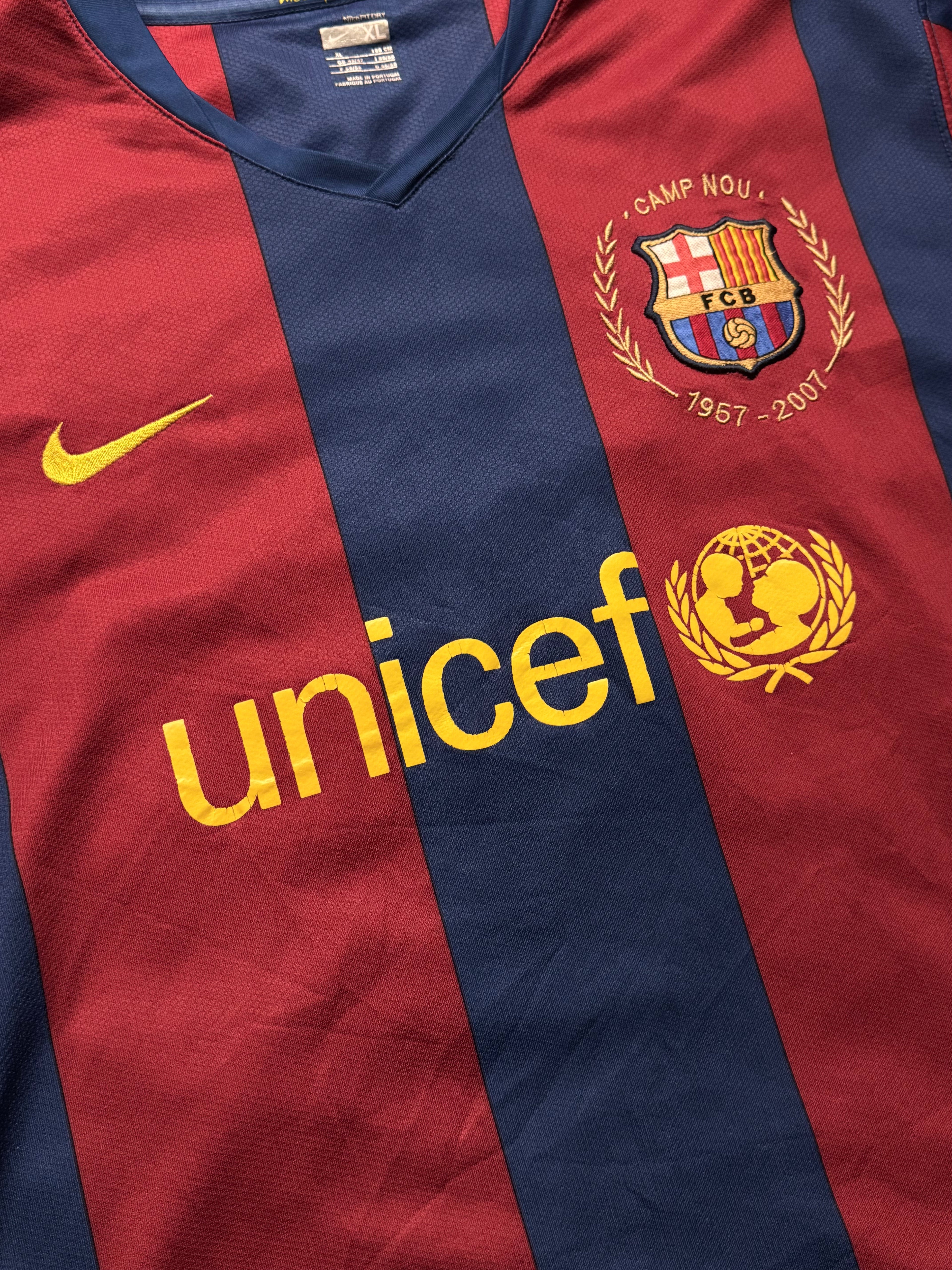 2007/08 FC Barcelona Home Size XL - close-up detail