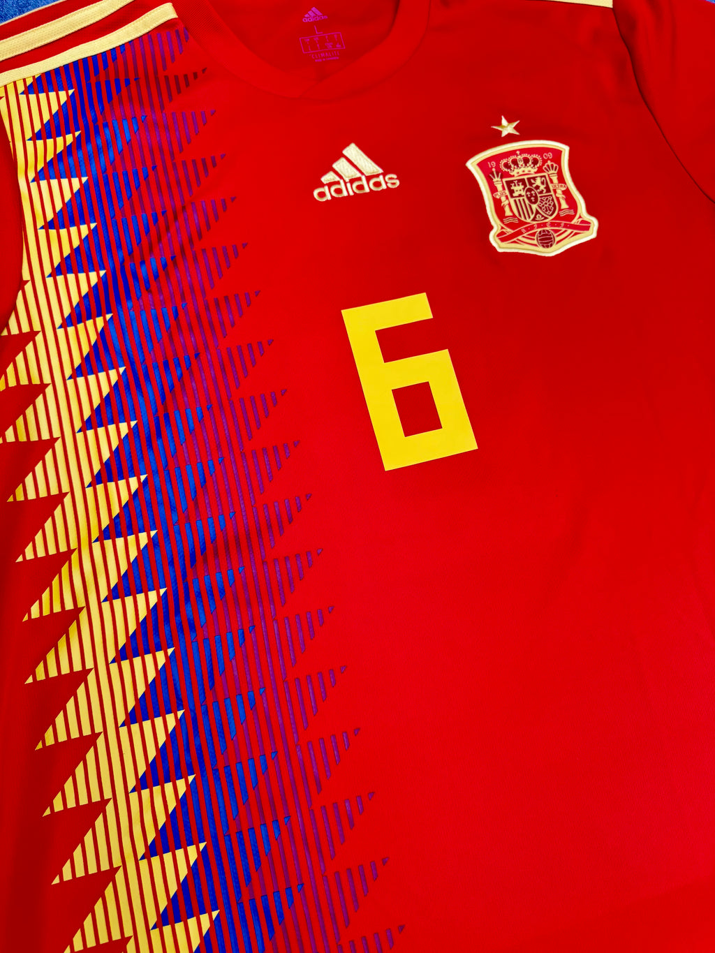 2018/19 Spain Home Size L Iniesta - close-up detail