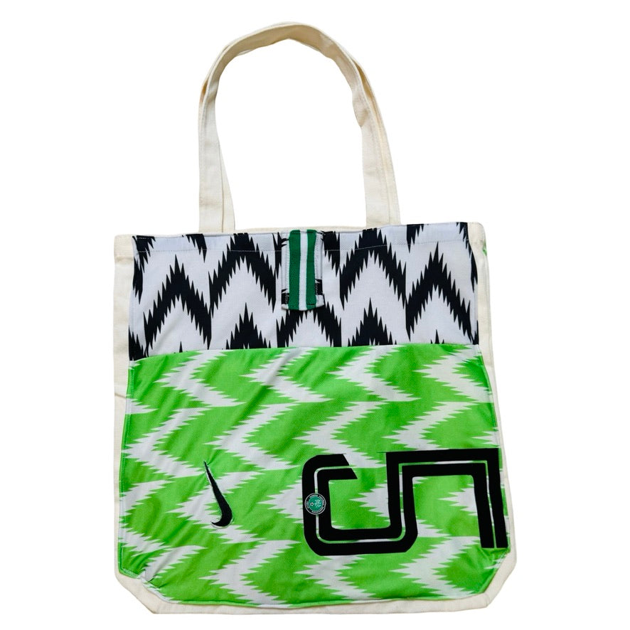 Upcycled Tote: Nigeria - back view