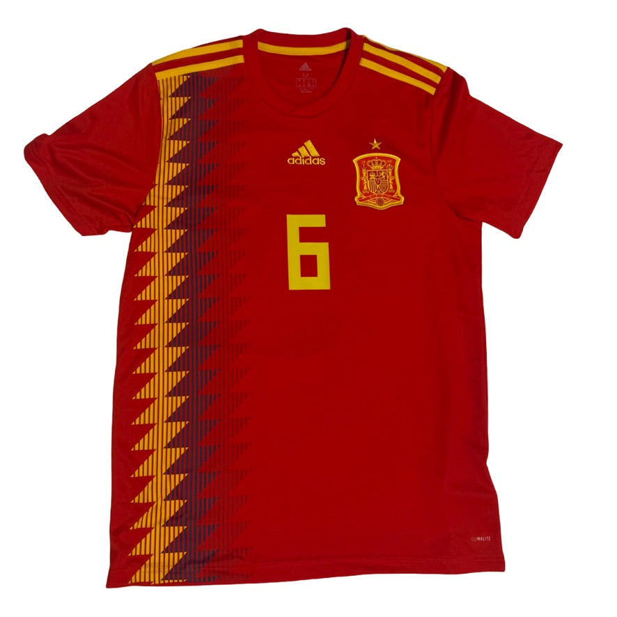 2018/19 Spain Home Size M Iniesta - back view