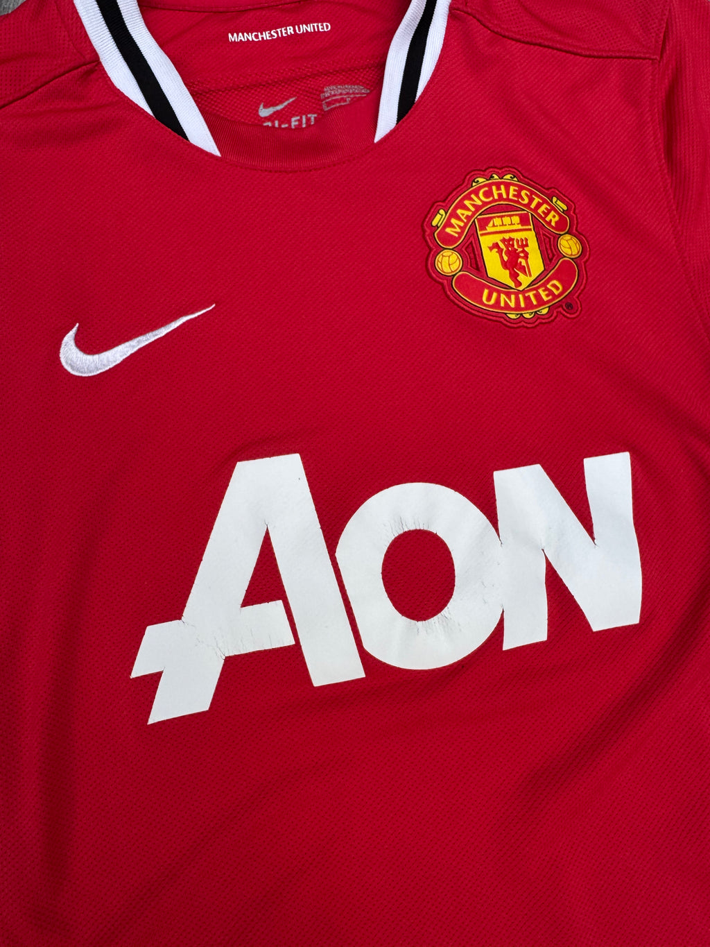 2011/12 Manchester United Home Size S J.S. Park - close-up detail