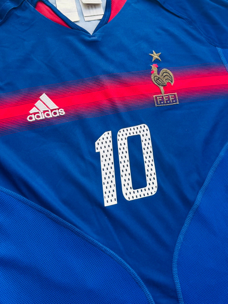 2004/06 France Home Size M Zidane - close-up detail