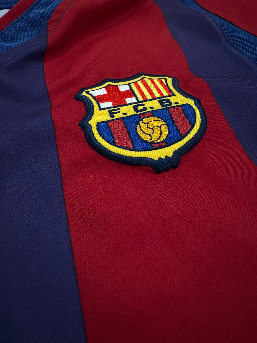 2002/03 FC Barcelona Home Size Youth L Riquelme - label detail