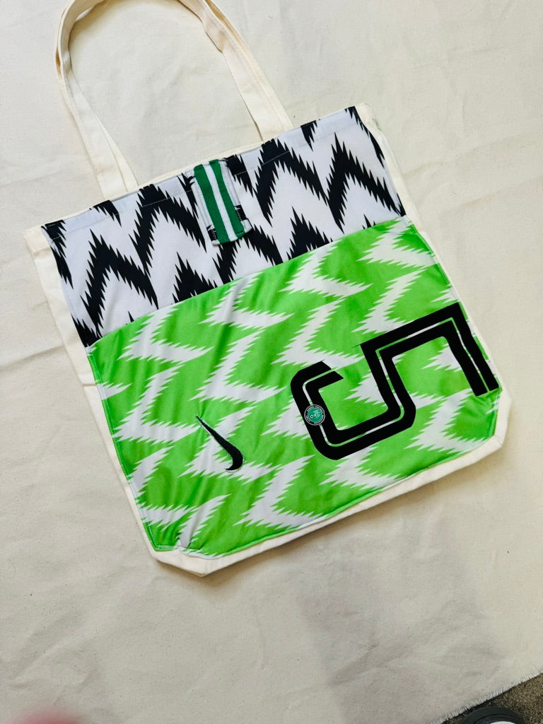 Upcycled Tote: Nigeria - label detail