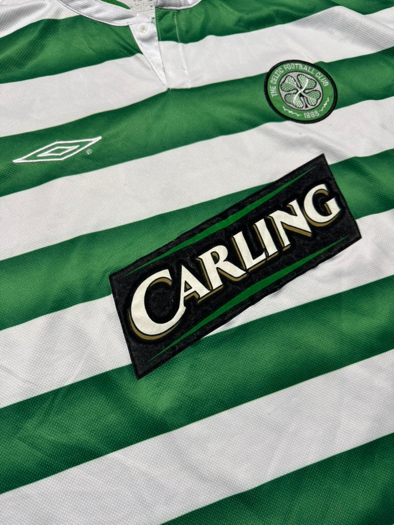 2003/04 Celtic FC Home Size XL Larsson - close-up detail