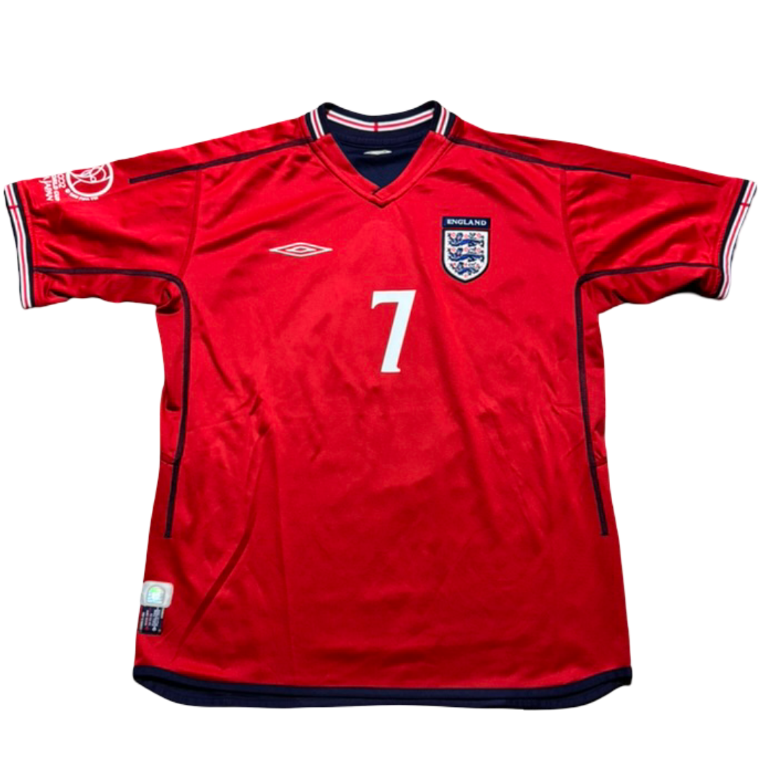 2002/04 England Away Size M Beckham - back view