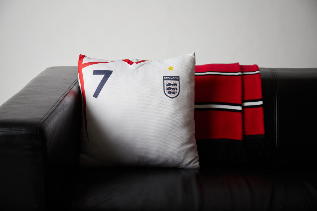 Upcycled Pillow: Becks - back view