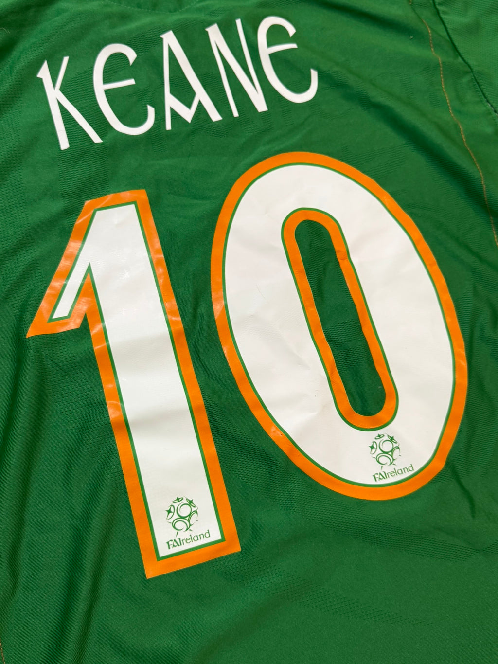2006/08 Ireland Home Size L Keane - close-up detail
