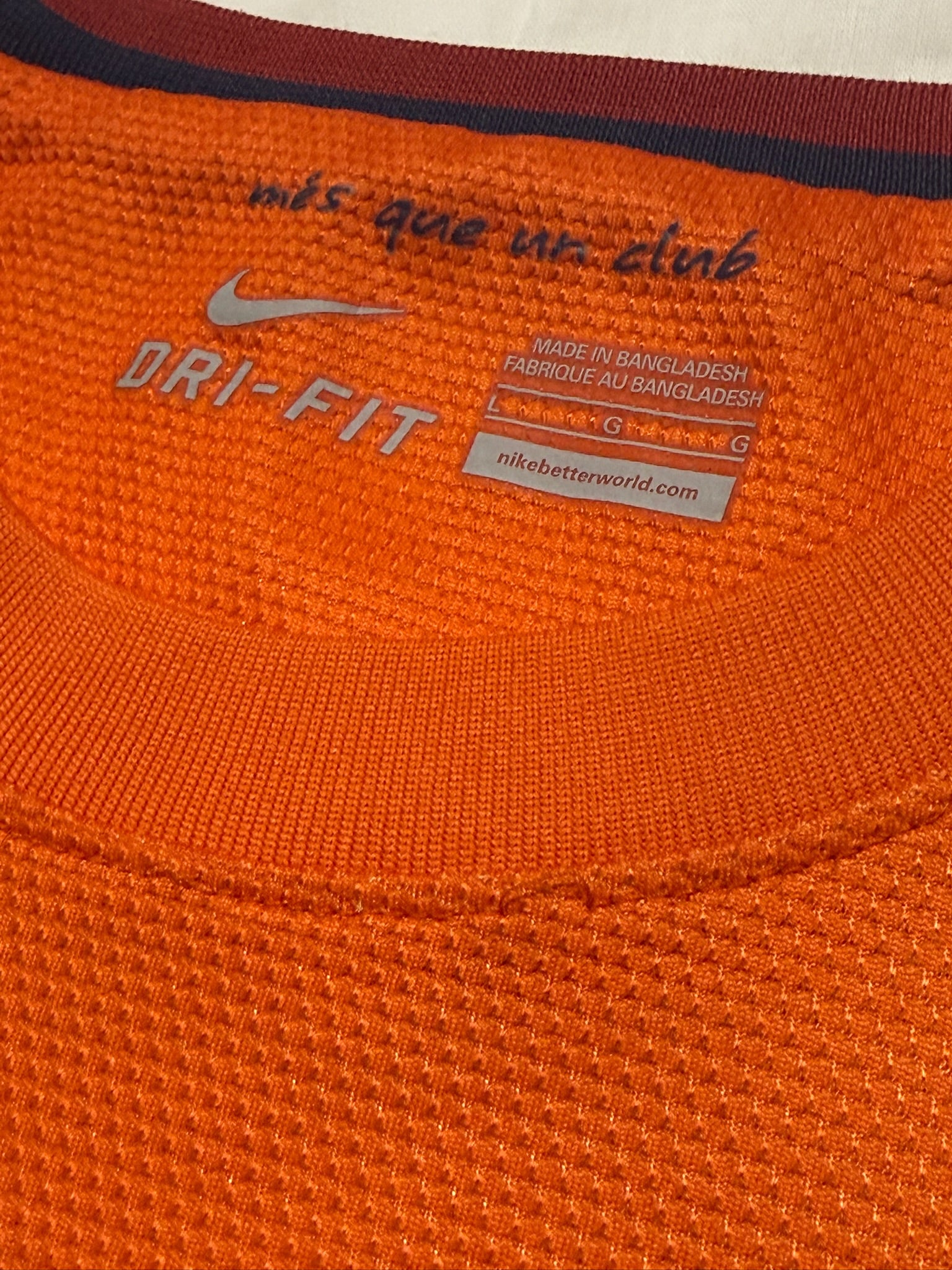 2012/13 FC Barcelona Away Size L - label detail