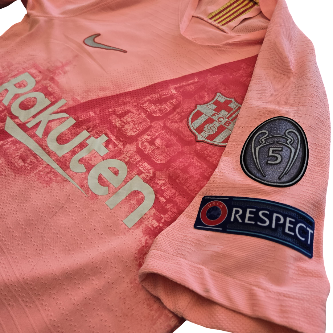 2018/19 FC Barcelona Third Size S Messi (Match Issued) - label detail