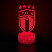 LED lamp with 'Italia' logo on a dark background