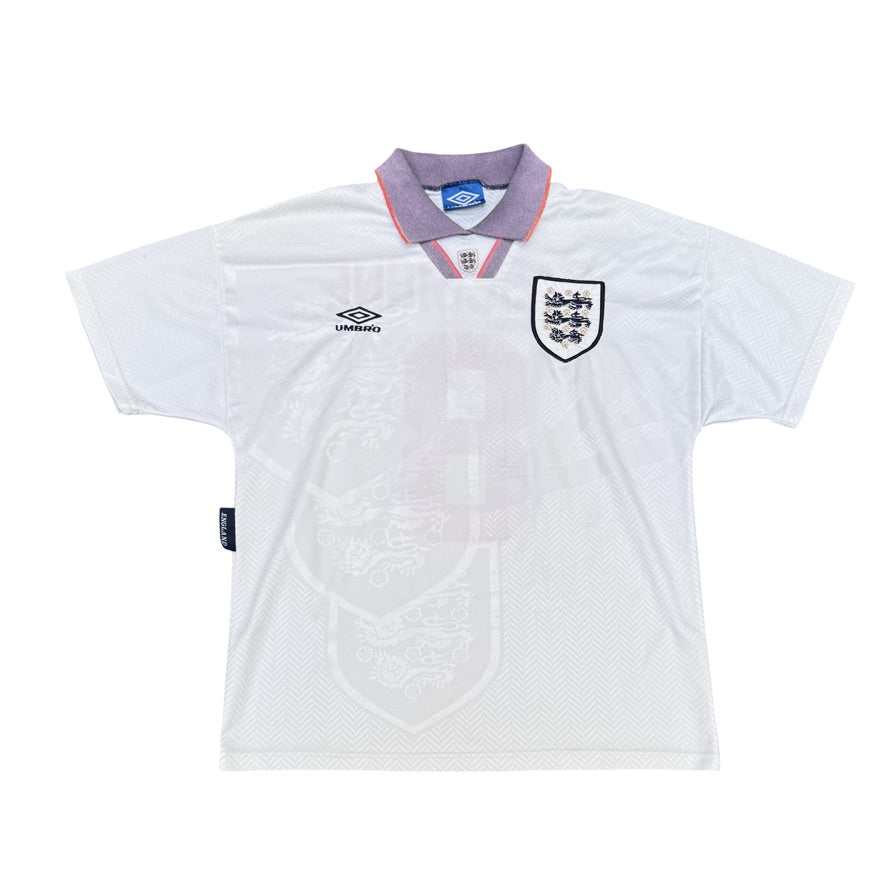 1993/94 England Home Size S Gascoigne - front view