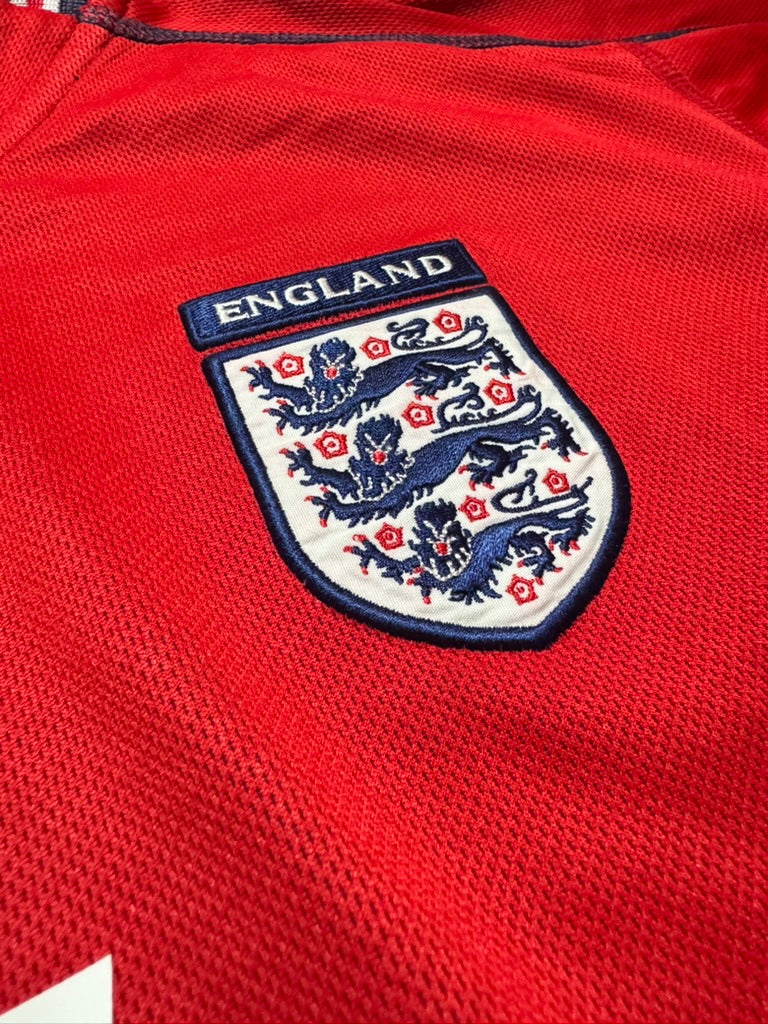2002/04 England Away Size M Beckham - label detail