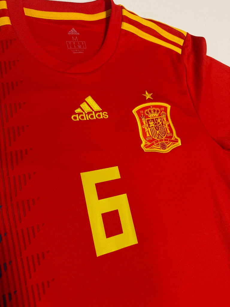 2018/19 Spain Home Size M Iniesta - close-up detail