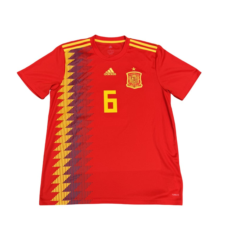 2018/19 Spain Home Size L Iniesta - back view
