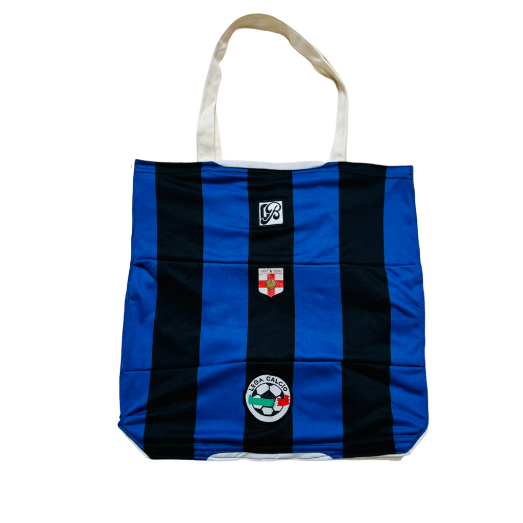 Upcycled Tote: Nerazzurri - back view