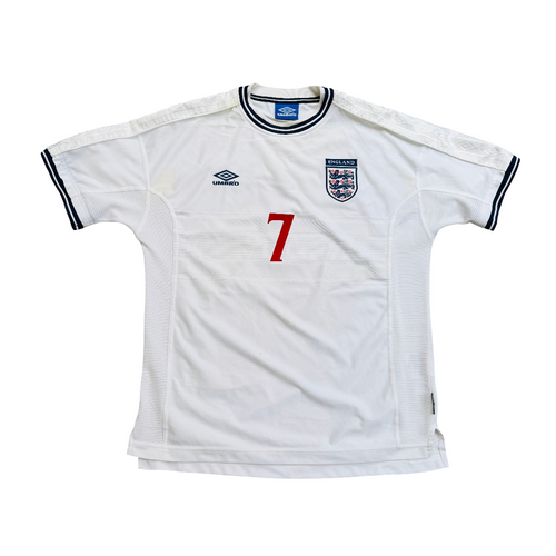 2000/02 England Home Size XL Beckham - back view
