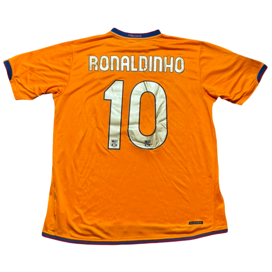 2006/07 FC Barcelona Away Size L Ronaldinho - front view