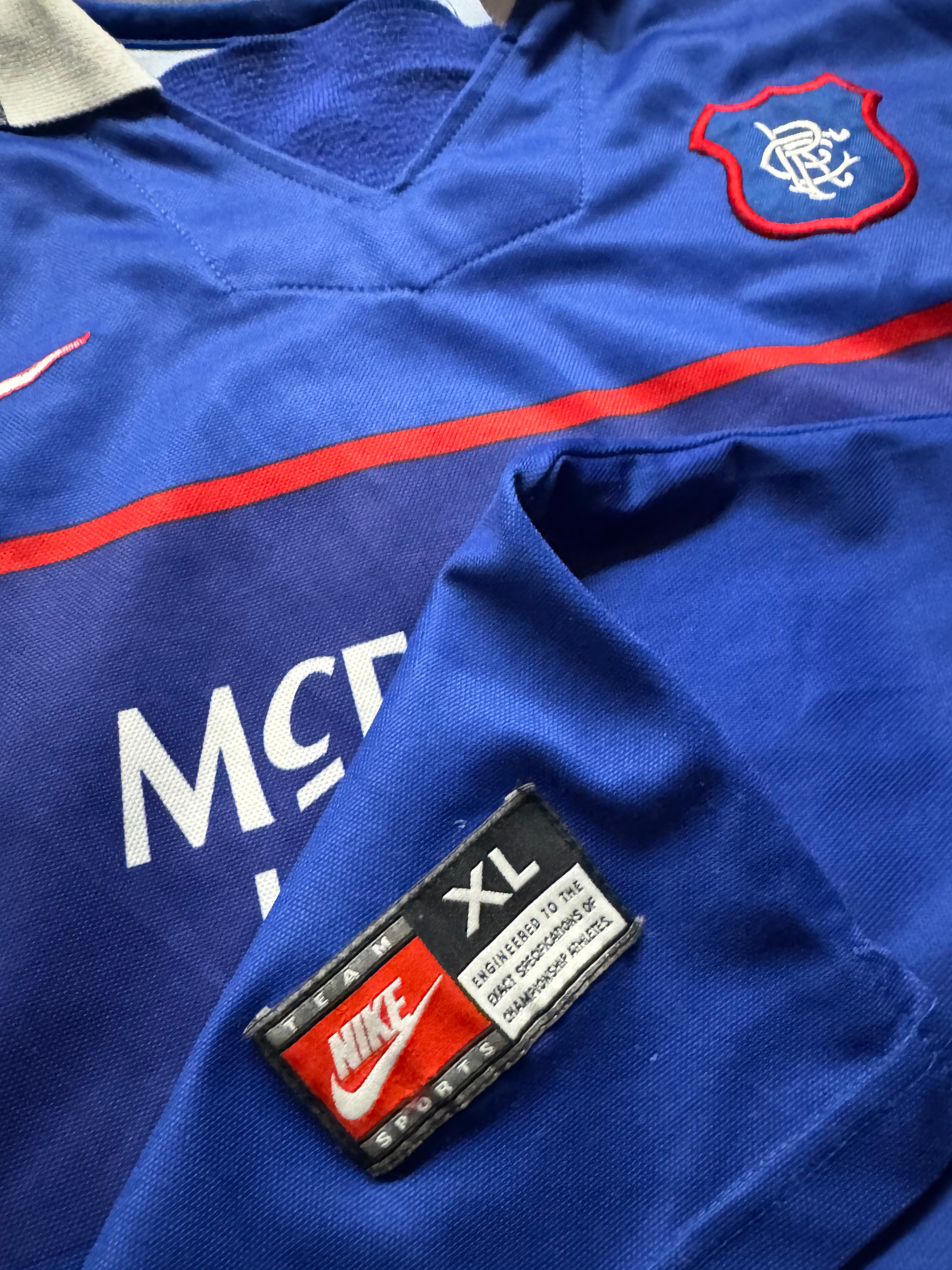 1997/99 Rangers FC Home Size Youth XL/Mens Small #4