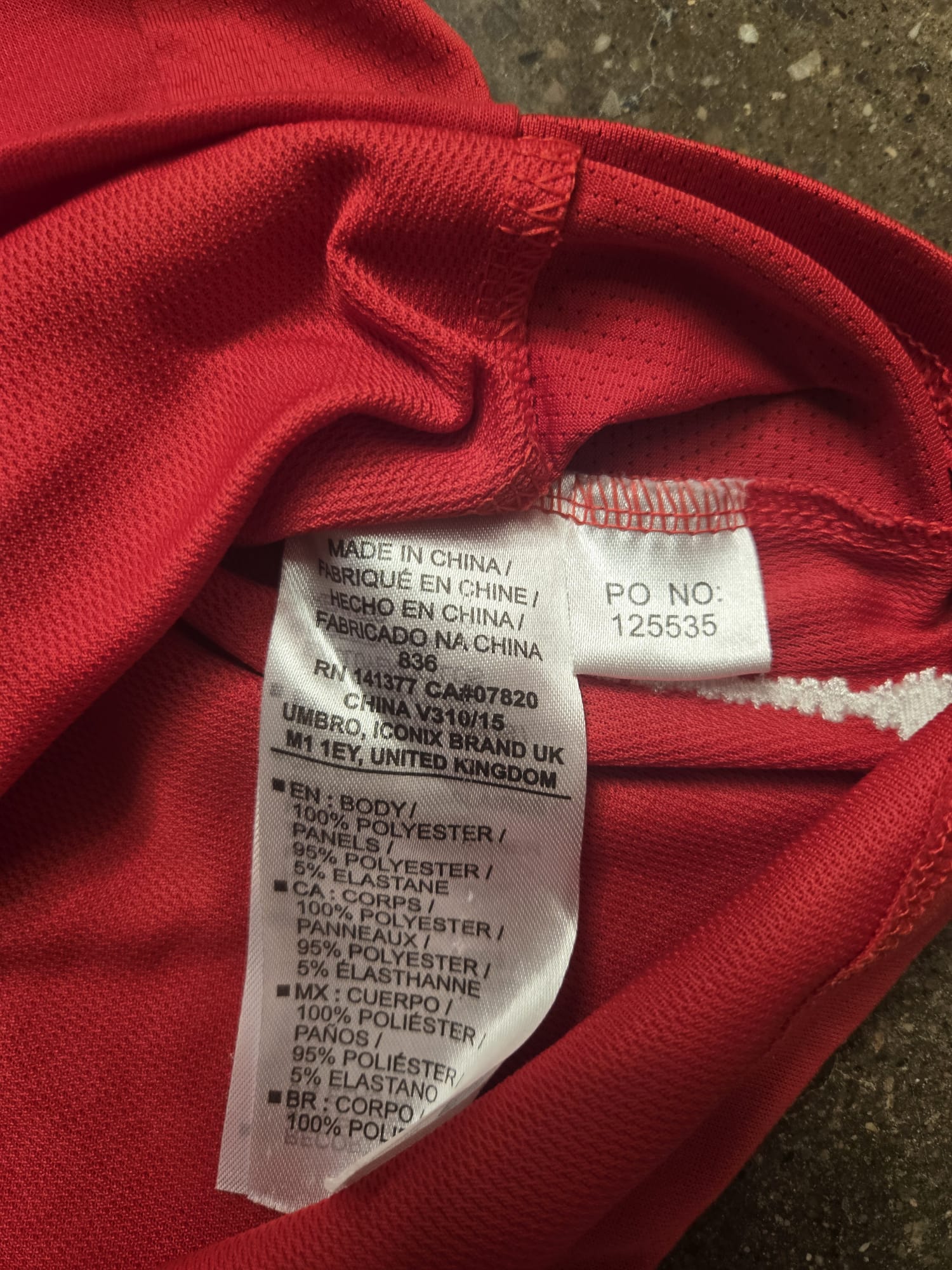 2015/16 Canada Home Size M Osorio - label detail