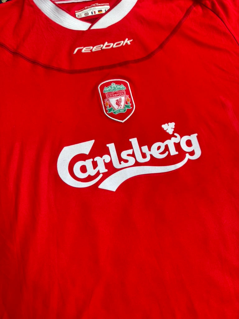 2002/04 Liverpool FC Home Size XL Gerrard - close-up detail