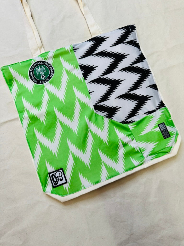 Upcycled Tote: Nigeria - close-up detail