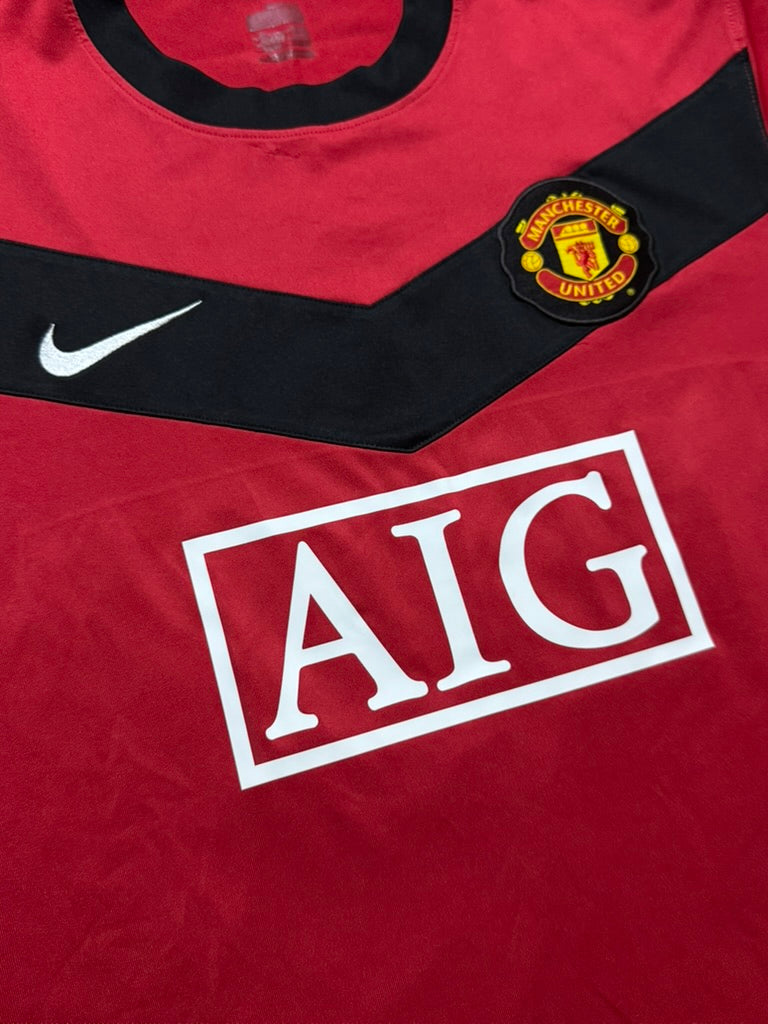 2009/10 Manchester United Home Size XL J.S. Park - close-up detail