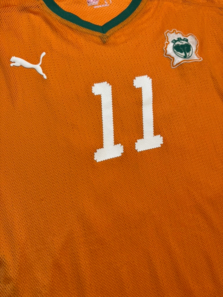 2008/10 Ivory Coast Home Size L Drogba - close-up detail