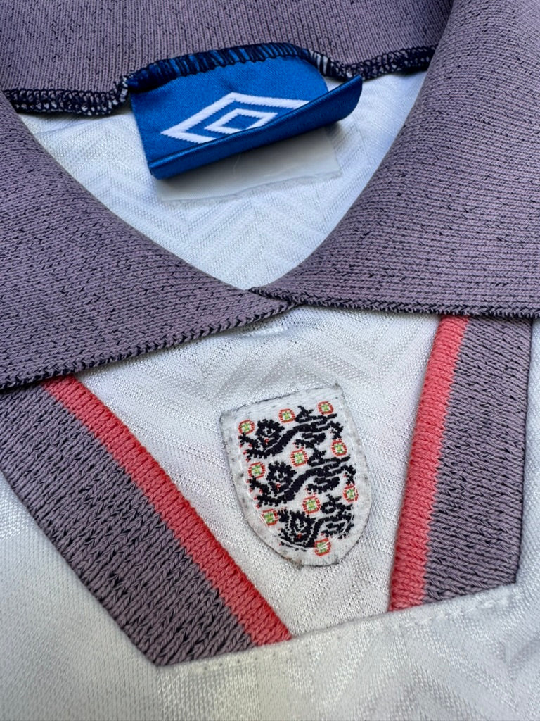 1993/94 England Home Size S Gascoigne - label detail