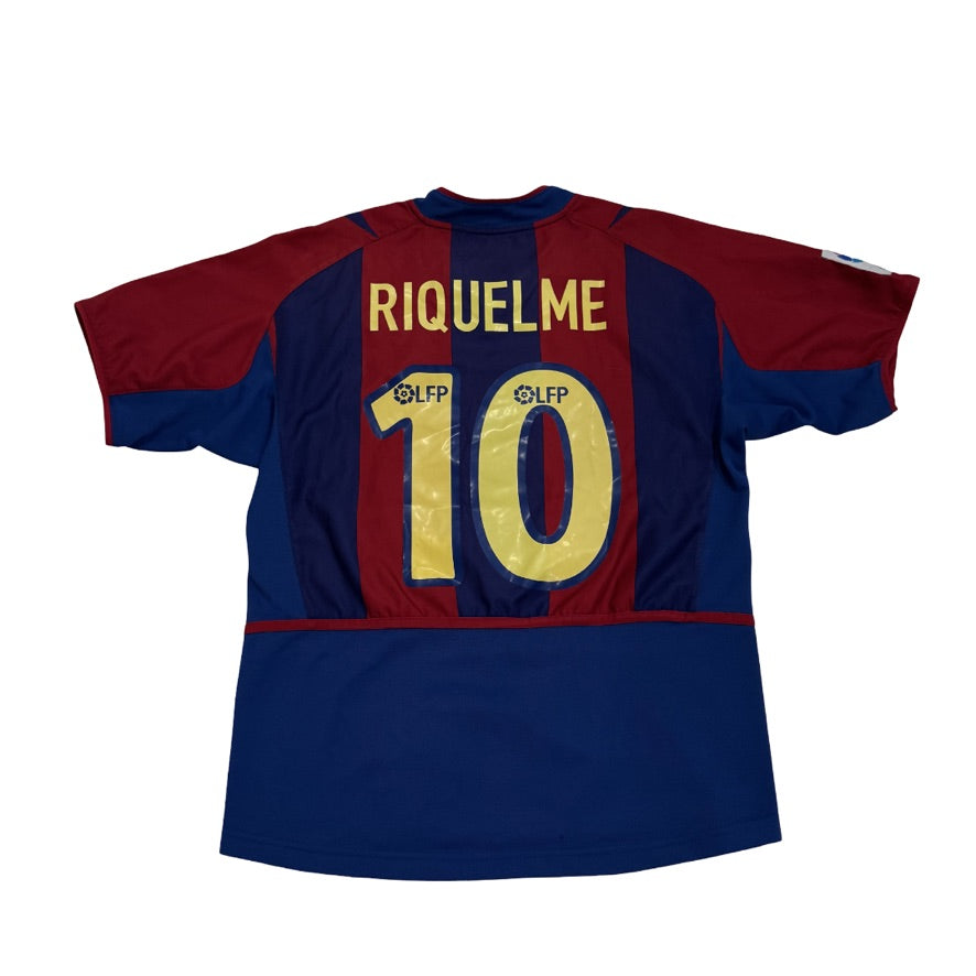 2002/03 FC Barcelona Home Size Youth L Riquelme - back view