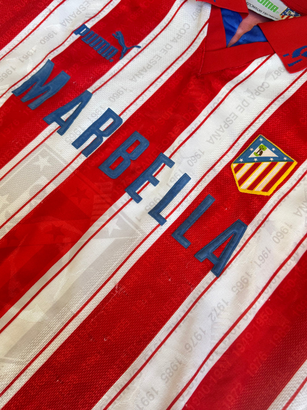 1995/96 Atletico Madrid Home Size XL - close-up detail