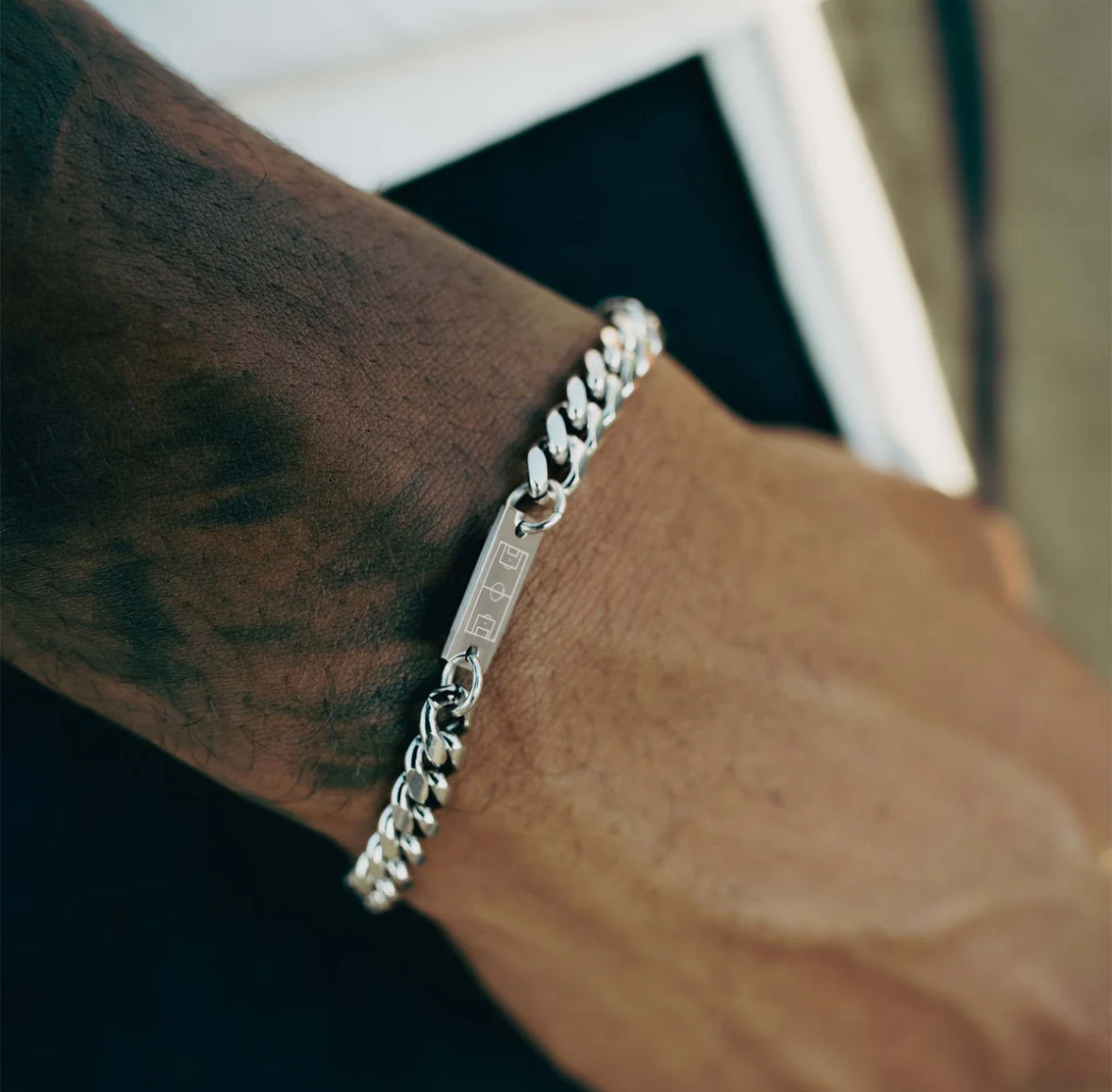 Footy Cuban Link Bracelet — Silver