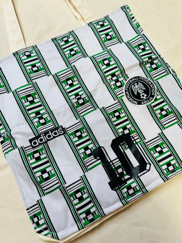 Upcycled Tote: Super Eagles - close-up detail