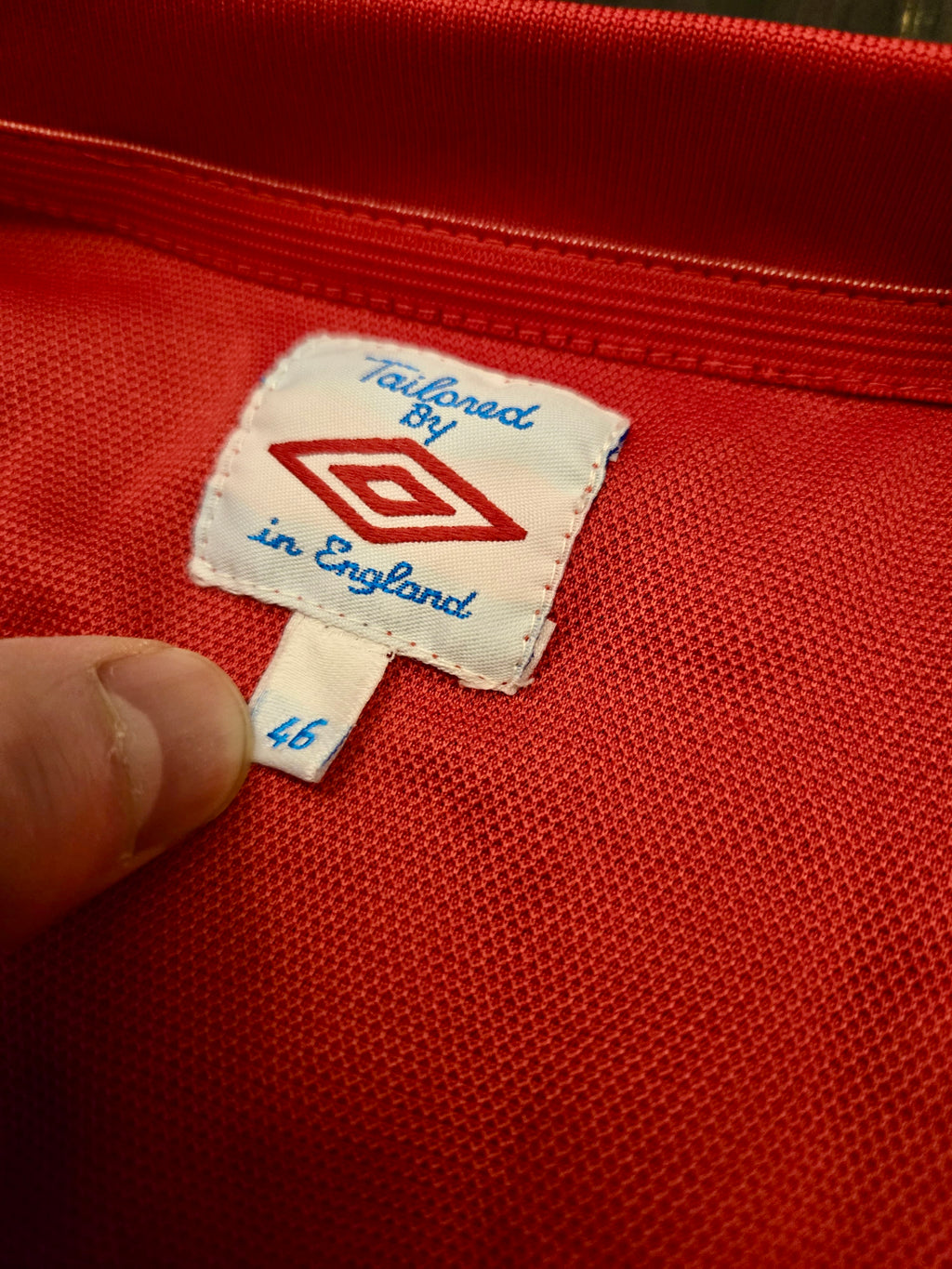 2010/12 England Away Size XL Terry - label detail