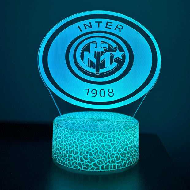 Inter Milan LED Lamp – 3D Football Night Light Gift | Soccer Fan Decor with Remote | Inter Bedroom Light LED Lamp