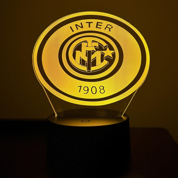 Inter Milan LED Lamp – 3D Football Night Light Gift | Soccer Fan Decor with Remote | Inter Bedroom Light LED Lamp