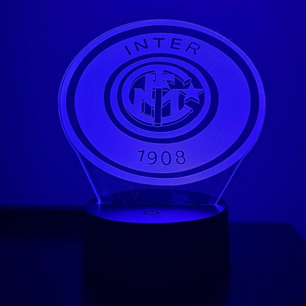 Inter Milan LED Lamp – 3D Football Night Light Gift | Soccer Fan Decor with Remote | Inter Bedroom Light LED Lamp
